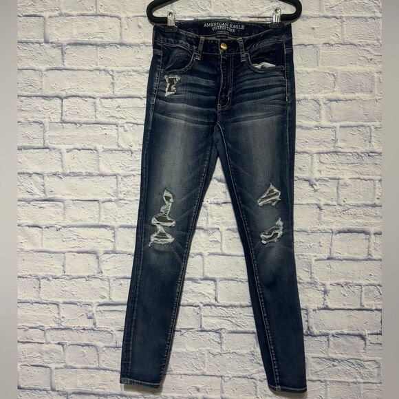 American Eagle AE Skinny Stretch Denim Jeans Jegging Womens 6 Reg 28 - Picture 1 of 12